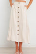 Mixiedress Button Down Pockets A-line Long Skirt