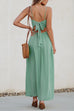 Mixiedress Twist V Neck Tie Back Cut Out Swing Maxi Cami Dress