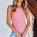 Mixiedress Solid Ribbed Knit Slim Fit Tank Top