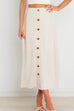 Mixiedress Button Down Pockets A-line Long Skirt