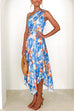 Mixiedress One Shoulder Twist Front Printed Irregular Dress