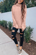 Cowl Neck Side Split Thumb Holes Sweatshirt