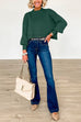 Crewneck Side Split Cropped Knitting Sweater