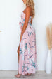 Mixiedress Sleeveless Off Shoulder Tie Waist Split Wide Leg Floral Jumpsuit