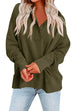 Mixiedress Stand Collar Button Up Pocketed Casual Sweatshirt