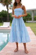 Mixiedress Tie Shoulder Smocked Ruffle Tiered Swing Cami Dress