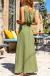 Mixiedress Sleeveless Elastic Smocked Waist Maxi Swing Dress