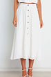 Mixiedress Button Down Pockets A-line Long Skirt