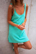 Mixiedress Scoop Neck Solid Casual Tank Dress