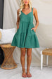 V Neck Pocketed Ruffle Tiered Swing Cami Dress