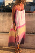 Mixiedress Spaghetti Strap Sleeveless Tie Dye Maxi Dress