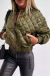 Mixiedress On-trend Zip Up Diamond Quilted Short Padded Jacket