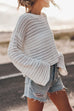 Mixiedress Crewneck Long Sleeves Hollow Out Boho Knitting Pullovers
