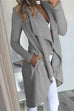 Mixiedress Long Sleeve Drape Front Open Mid-length Cardigan