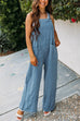 Mixiedress Button Strap Sleeveless Jumpsuit with Pockets