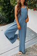 Mixiedress Button Strap Sleeveless Jumpsuit with Pockets