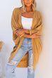 Open Front Dolman Sleeves Ruched Midi Cardigan