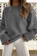 Mixiedress Crewneck Drop Shoulder Relax Fit Casual Sweater