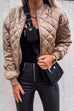 Mixiedress On-trend Zip Up Diamond Quilted Short Padded Jacket