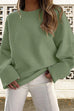 Mixiedress Crewneck Drop Shoulder Relax Fit Casual Sweater