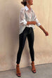 Faux Leather Beaded Legging Pants