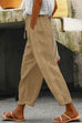 Mixiedress Drawstring Elastic Waist Cotton Linen Tapered Pants