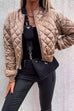 Mixiedress On-trend Zip Up Diamond Quilted Short Padded Jacket