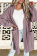 Mixiedress Open Front Side Split Hollow Out Cable Knit Cardigan