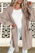 Mixiedress Open Front Side Split Hollow Out Cable Knit Cardigan