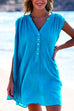 Mixiedress Buttons V Neck Sleeveless Ruched Beach Dress