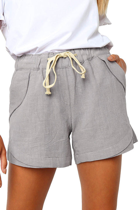 Mixiedress Drawstring High Waist Solid Casual Shorts