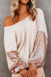 Mixiedress Sequin Splice Backless Criss Cross Knit Sweater