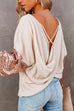 Mixiedress Sequin Splice Backless Criss Cross Knit Sweater