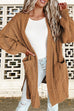 Mixiedress Open Front Side Split Hollow Out Cable Knit Cardigan
