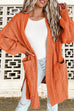 Mixiedress Open Front Side Split Hollow Out Cable Knit Cardigan