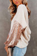 Mixiedress Sequin Splice Backless Criss Cross Knit Sweater