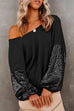 Mixiedress Sequin Splice Backless Criss Cross Knit Sweater