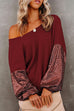 Mixiedress Sequin Splice Backless Criss Cross Knit Sweater