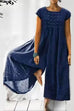 Mixiedress Ruched Short Sleeve Wide Leg Baggy Jumpsuit