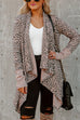 Mixiedress Drape Open Front Irregular Leopard Cardigan