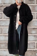 Mixiedress Collared Button Down Pocketed Long Sweater Cardigan