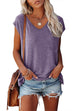 Mixiedress Solid V Neck Short Sleeve T-shirt