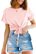 Mixiedress Short Sleeve Knot Front Cropped T-shirt