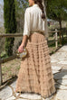 Mixiedress Ruffle Layered Pleated Tulle Maxi Skirt