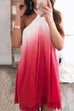 Mixiedress Halter Sleeveless Lace Splice Gradient Swing Dress