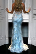 Mixiedress Sequin V Neck Backless Maxi Cami Mermaid Party Dress