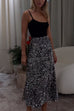 Glam High Rise Sequin Midi Skirt