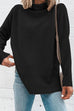Mixiedress Turtleneck Drop Shoulder Long Sleeve Sweater Top