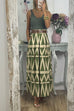 Mixiedress Pocketed Geometric Printed A-line Maxi Swing Skirt