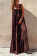 Mixiedress Scoop Neck Sleeveless Tie Dye Maxi Ruffle Holiday Dress